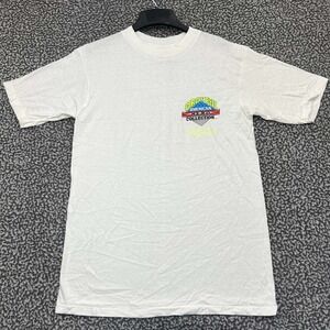 Vintage Circle Bell‎ Shirt Men Large White Oneita Short Sleeve New with Defect